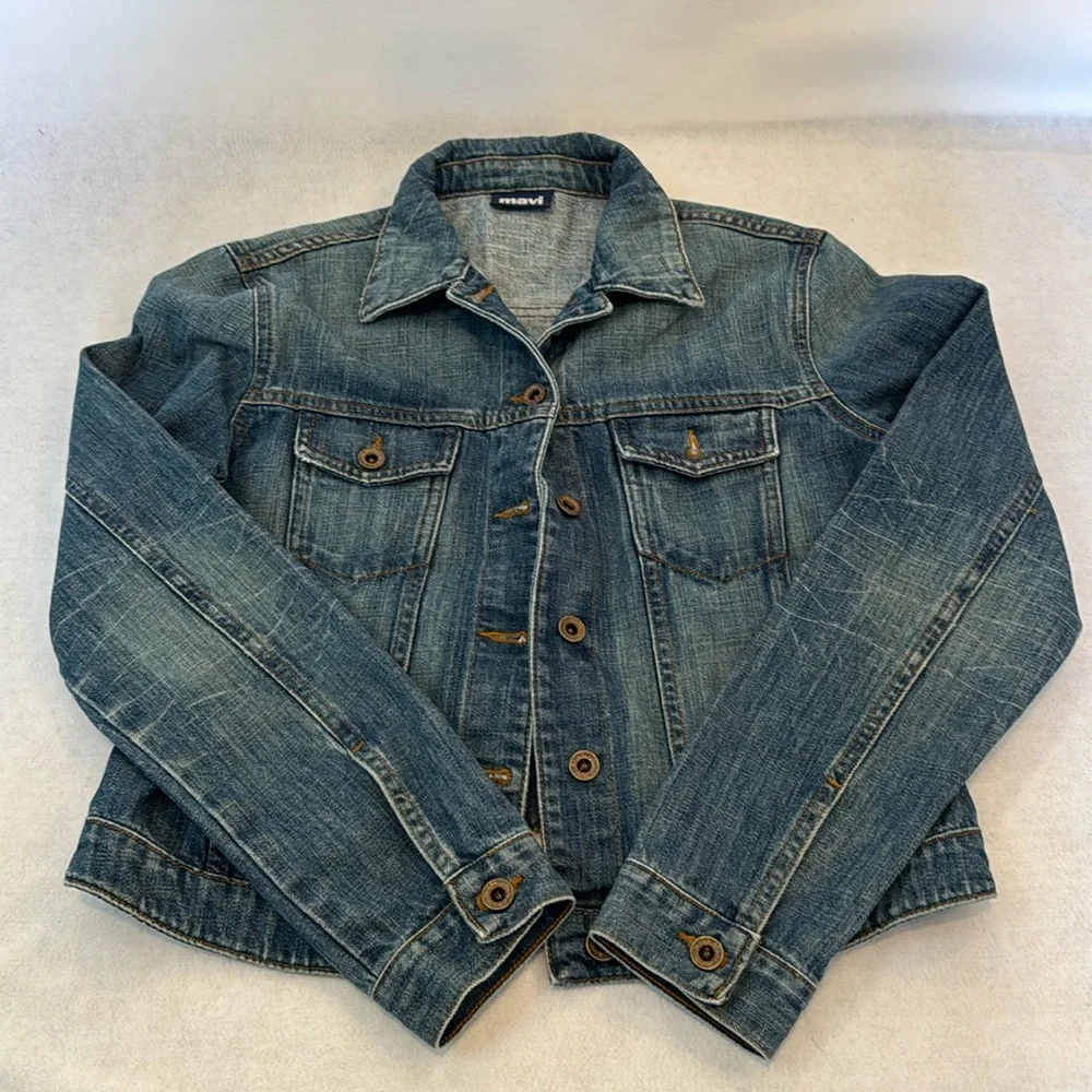 Mavi Catherine Slim Western Style Denim Jean Jacket Women's Size Large Y2K - Picture 1 of 11